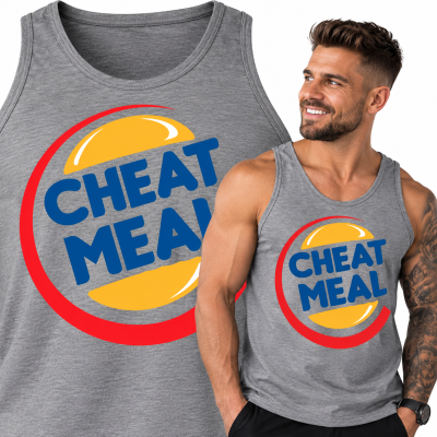 TANK TOP NA SIŁOWNIĘ  CHEAT MEAL SIWA